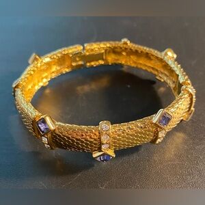 Camrose & Kross JBK Gold-plated Bracelet with Tanzanite and Crystal Details